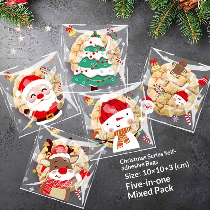 Xmas Food Snacks - 100 шт. самоклеящихся пакетов для угощений