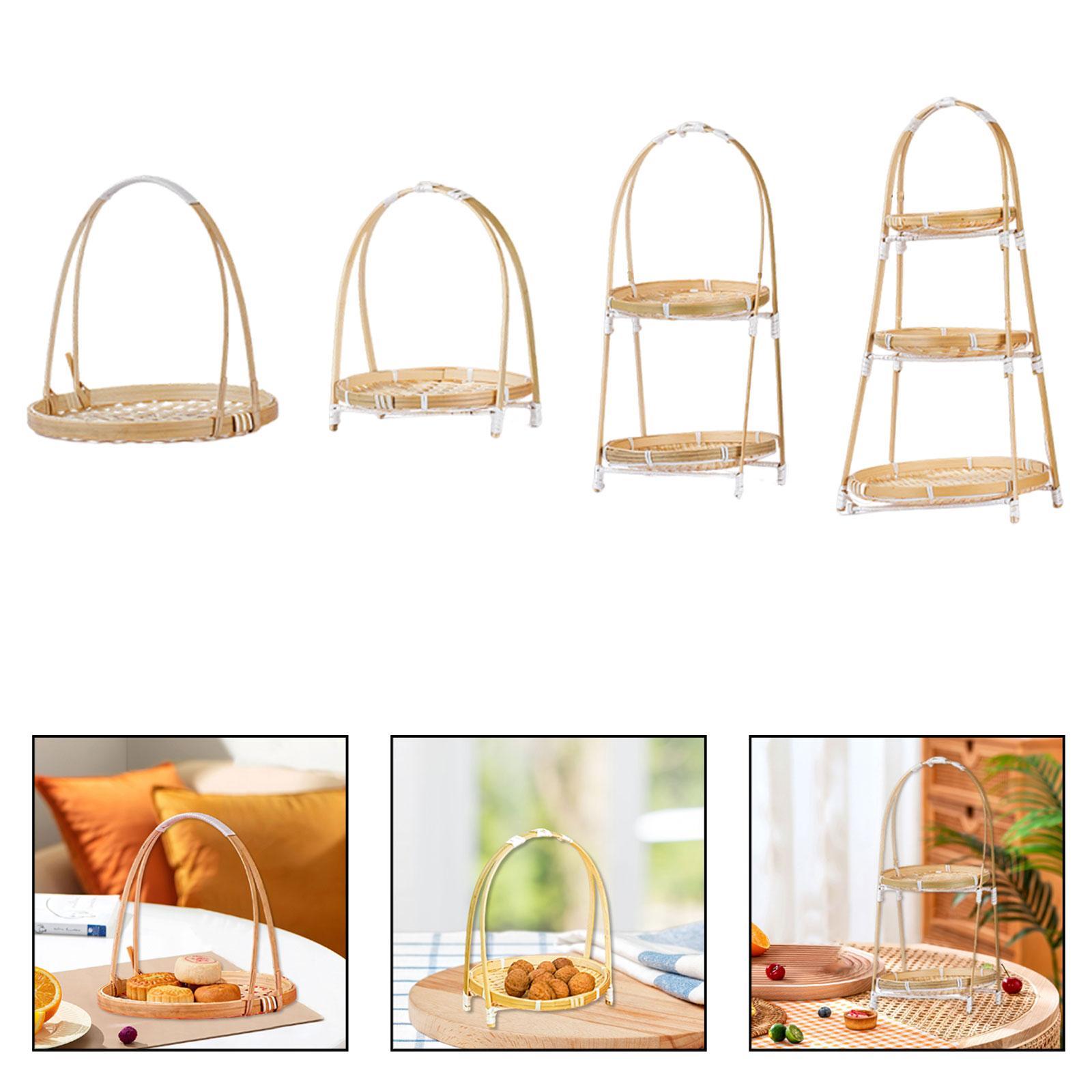 Snacks Food Gift Baskets - Плетеная бамбуковая подставка для закусок, поднос